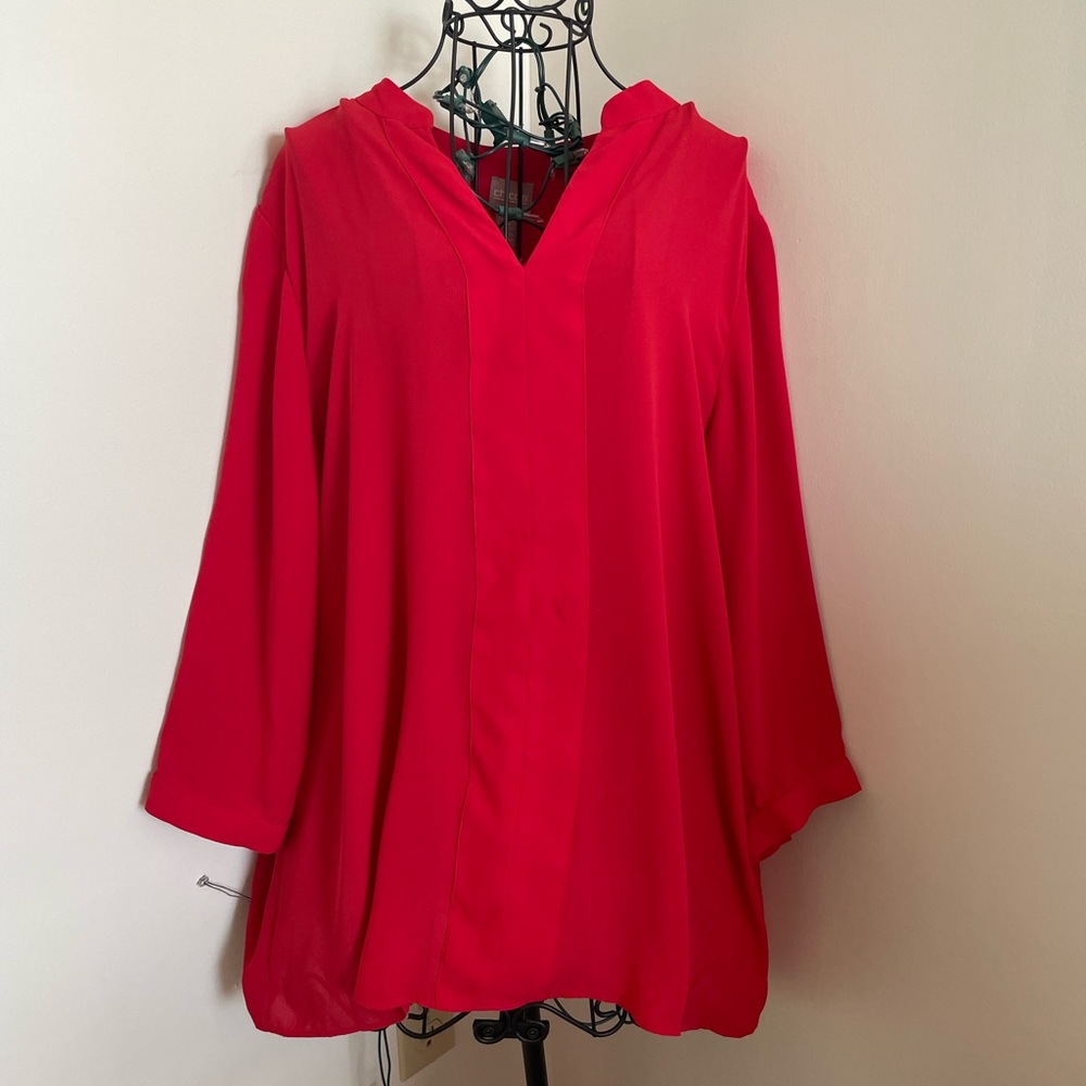 Chico red tunic top size 2